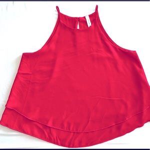 TOP in fine polyester, silver back button, new